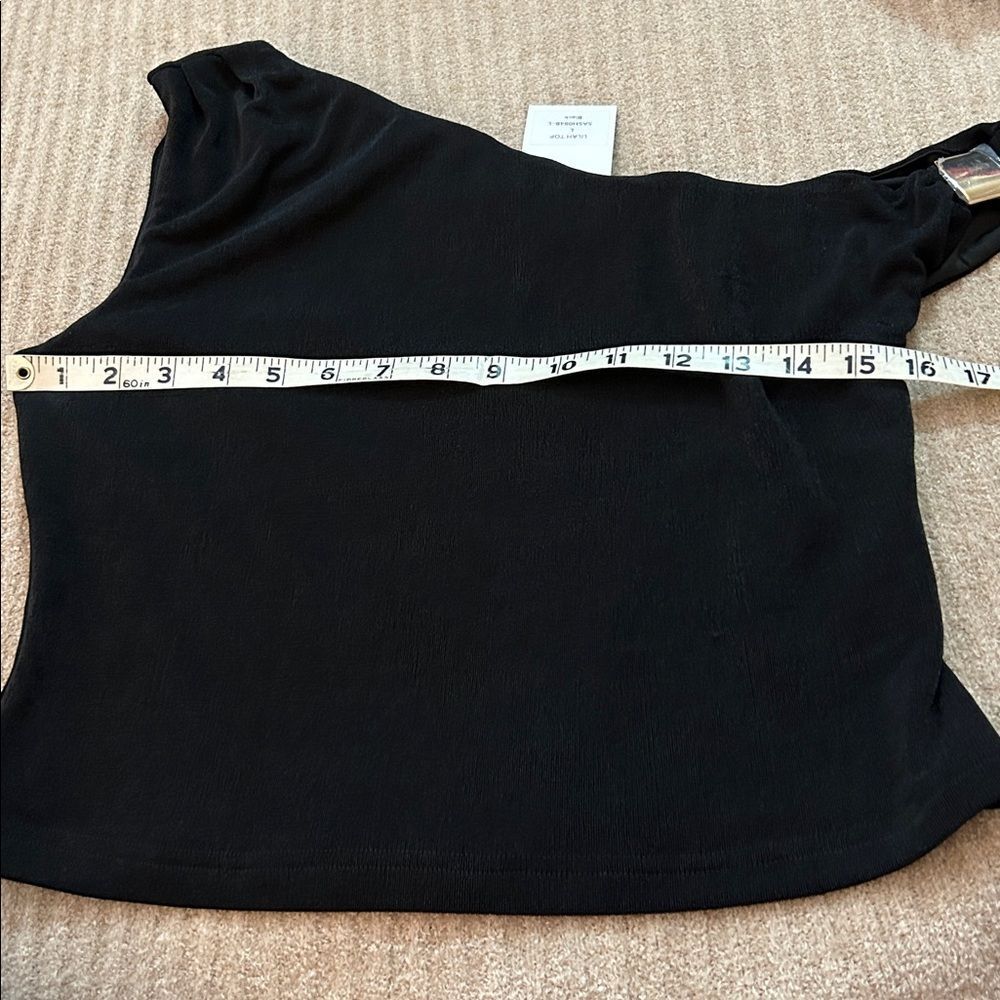 One-Shoulder Black Crop Top - Women's Stylish Asymmetric Tank - Picture 5 of 7